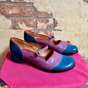 John Fluevog Fellowship Sandra, Lilac/Aqua, Size 11.5